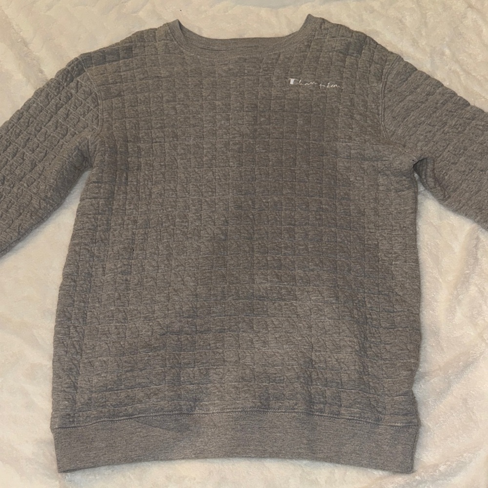 Gray Textured Champion Sweater